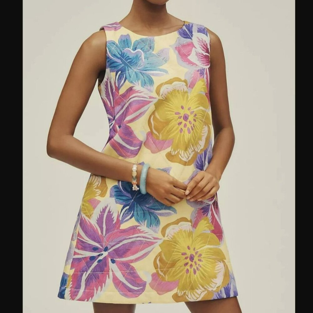 Farm Rio x Anthropologie Sleeveless Mini Shift Dress in Augusta